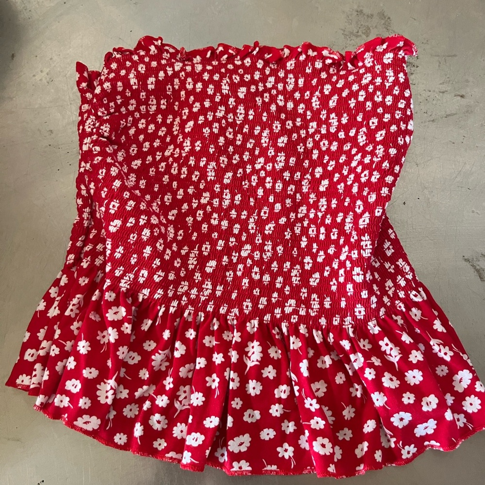 Red Floral Women's Skirt